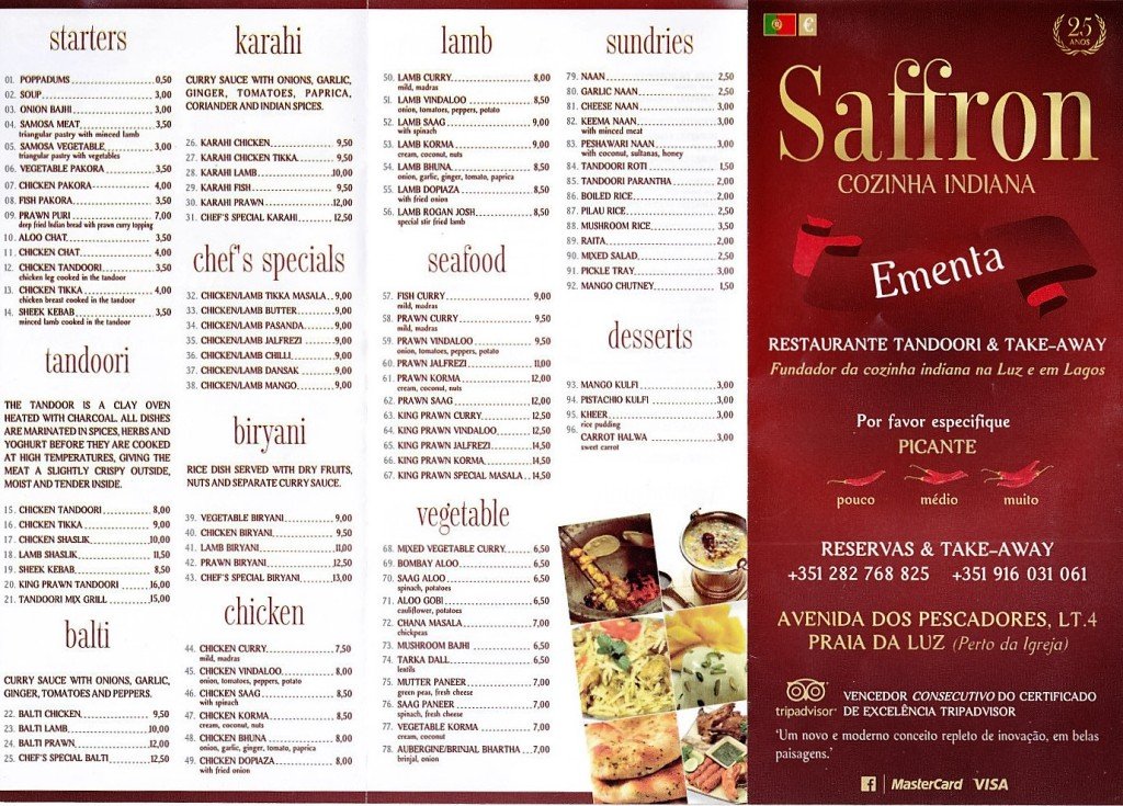 Saffron Indian Take Away Service